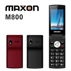 【原廠全配贈8GB記憶卡】Maxon M800超大螢幕3.2吋 3G版/雙螢幕/折疊/老人機紅色