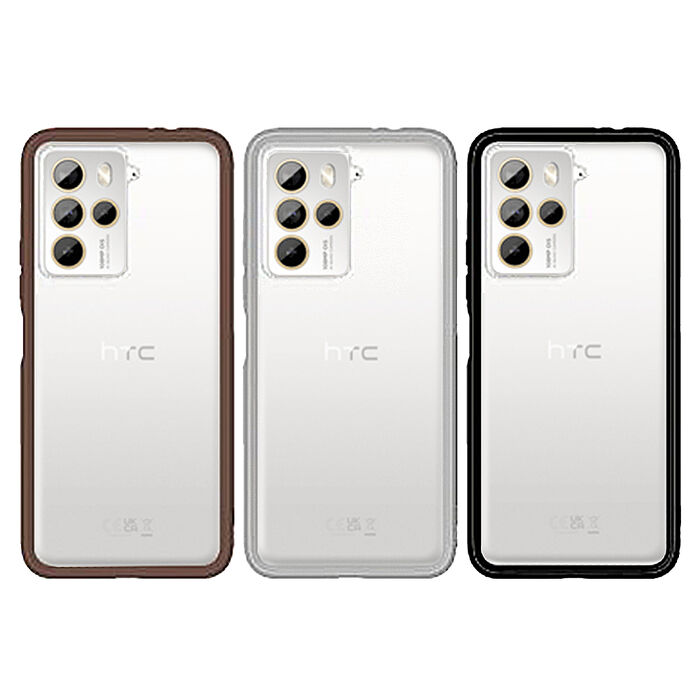 HTC U23 pro 透視雙料防震邊框殼(原廠公司貨)灰色