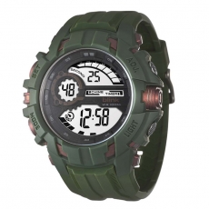 JAGA 捷卡 blink M1073-F急速先鋒運動型多功能電子錶-綠/48mm