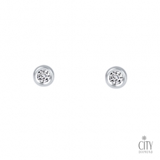 City Diamond 義大利包鑲8分鑽石耳環 (預購)