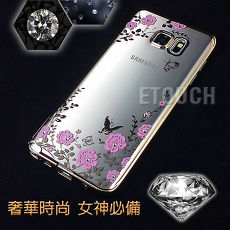 三星Samsung Galaxy Note 5手機殼保護套ETOUCH人間仙境電鍍鑲鑽軟殼