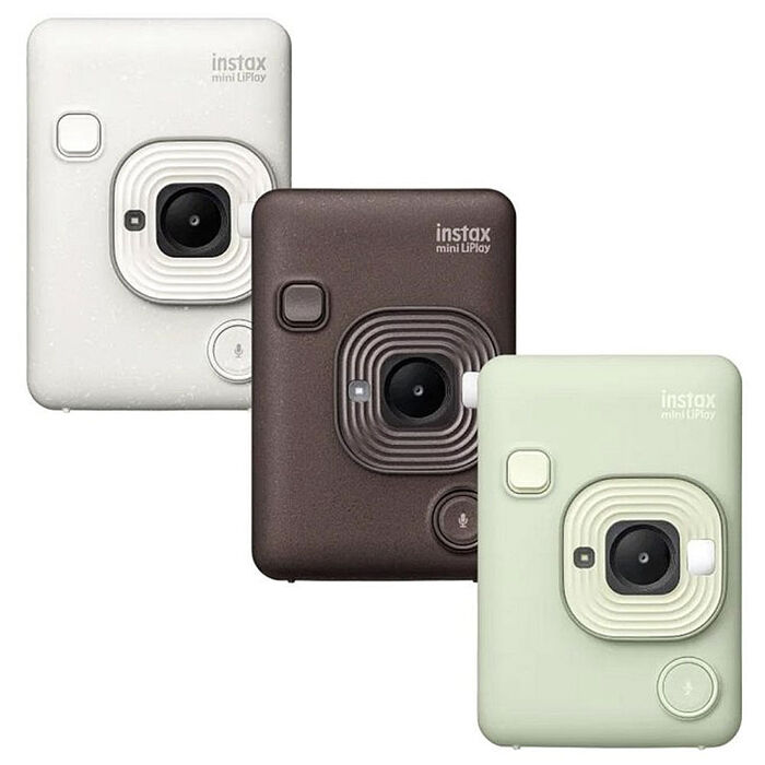 FUJIFILM 富士 instax mini LiPlay 數位 拍立得相機+空白底片20張(抹茶綠/古銅/霧白)公司貨古銅