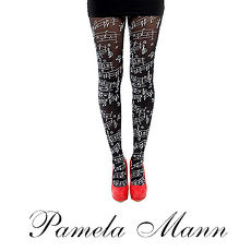 【摩達客】英國進口義大利製【Pamela Mann】美妙音符印紋彈性褲襪