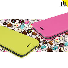 JTL iPhone 6/6s Plus 繽紛馬卡龍小清新側掀式皮套夏暮杏仁