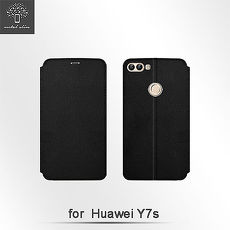 Metal-Slim HUAWEI Y7s 高仿小羊皮黑色TPU皮套-閃耀黑