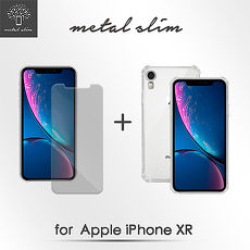 Metal-Slim Apple iPhone XR 強化防摔抗震空壓手機殼+玻璃貼