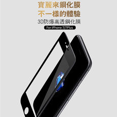 【Polaroid】 3D全屏9H防爆抗藍光鋼化玻璃膜-iPhone 7