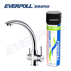 【EVERPOLL 愛惠浦科技】不鏽鋼三用龍頭+單道雙效複合式淨水器 H-318+DC-1000
