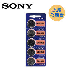 【原廠公司貨】SONY CR2025 鈕扣型電池5入/卡