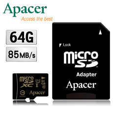 『活動』Apacer宇瞻 64GB MicroSDHC UHS-I Class10記憶卡(85MB/s)