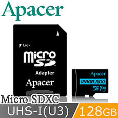 Apacer宇瞻 128GB MicroSDXC UHS-I U3 V30 100MB 4K記憶卡