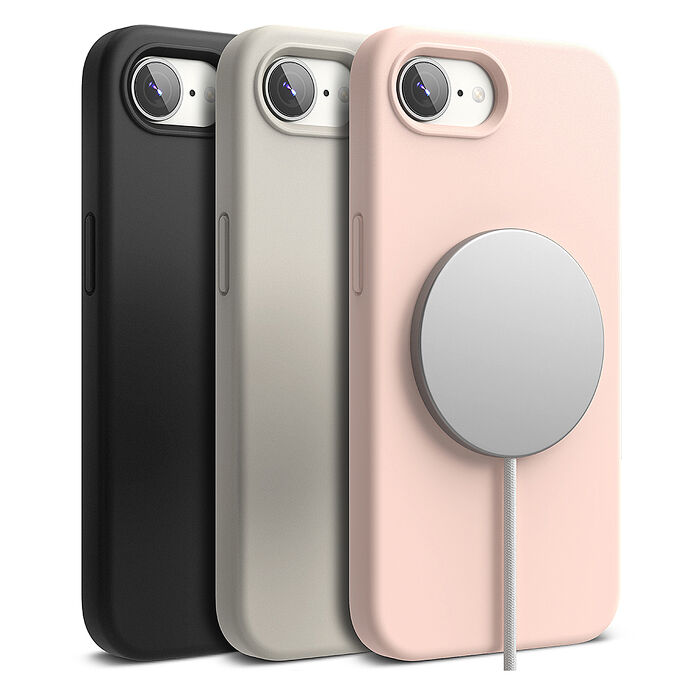 Rearth Apple iPhone 16e (Ringke Magnetic) 磁吸矽膠手機保護殼黑