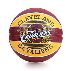 【SPALDING】騎士 CAVALIERS 籃球-戶外 NBA 隊徽球 斯伯丁 深咖啡黃F