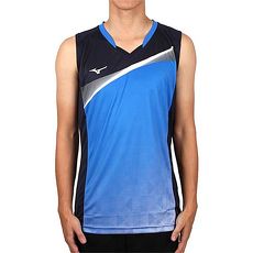 【MIZUNO】男排球背心-2017企業排球聯賽-無袖背心 美津濃 藍丈青