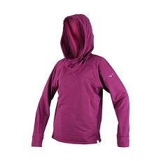 【MIZUNO】女保暖長袖連帽T恤-慢跑 路跑 健身 帽T 美津濃 葡萄紫