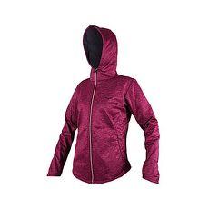 【MIZUNO】女防風保暖連帽外套-防潑水 刷毛 慢跑 路跑 美津濃 麻花紫黑L