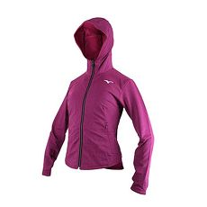 【MIZUNO】女針織外套-慢跑 路跑 立領 刷毛 連帽外套 美津濃 深紫白