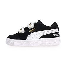 【PUMA】MINIONSSUEDE V INF男女小童休閒運動鞋-魔鬼氈 童鞋 小小兵 黑白黃