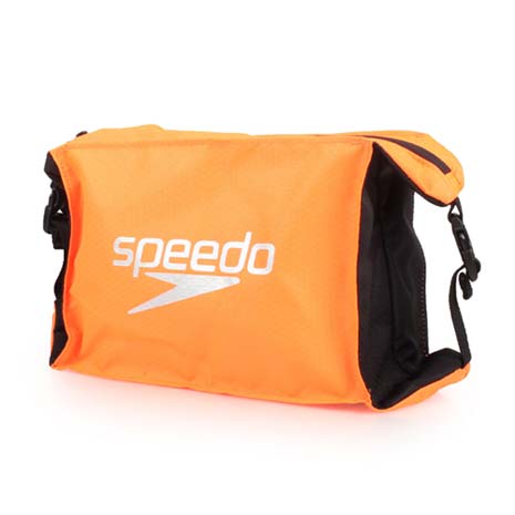 【SPEEDO】POOL SIDE BAG 輕量防潑水收納包-5L 游泳 手拿包 手提包 亮橘黑