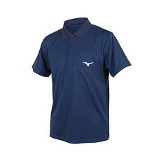 【MIZUNO】男短袖POLO衫-短袖上衣 高爾夫 網球 美津濃 丈青白