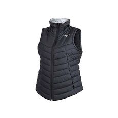 【MIZUNO】女防潑水保暖背心-無袖上衣 鋪棉背心 蓄暖 美津濃 黑