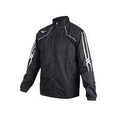 【MIZUNO】男防潑水保暖外套-美津濃 慢跑 路跑 立領外套 黑白紅
