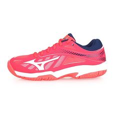 【MIZUNO】LIGHTNING STAR Z4 JR 男兒童排球鞋-美津濃 螢光粉藍白