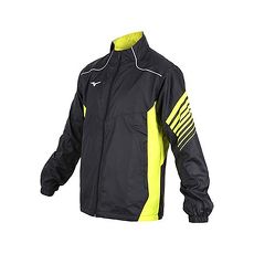 【MIZUNO】男風衣外套-立領外套 保暖 防潑水 防風外套 美津濃 黑芥末黃