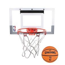 【SPALDING】NBA 室內小籃板-附小籃球13CM 訓練 休閒 斯伯丁 白橘