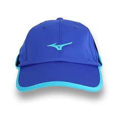 【MIZUNO】運動路跑帽-遮陽 防曬 慢跑 鴨舌帽 帽子 美津濃 藍水藍
