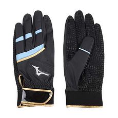 【MIZUNO】打擊手套-右打者用 棒球 壘球 美津濃 黑藍金