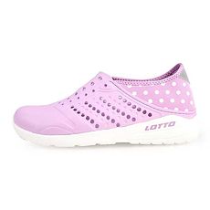 【LOTTO】女波點洞洞鞋-海邊 排水 水陸鞋 懶人鞋 走路鞋 輕便鞋 粉紫白