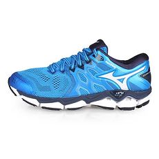 【MIZUNO】WAVE HORIZON 3 男慢跑鞋-路跑 美津濃 藍灰