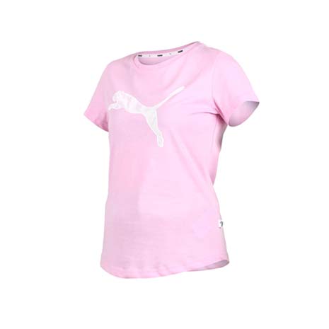 【PUMA】女基本系列KA短袖T恤-短T 短袖上衣 慢跑 路跑 粉紅白