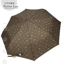 【Weather Me】奶油獅亮彩晴雨兩用自動開收傘(咖啡金)