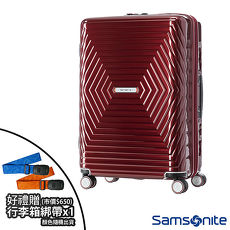 Samsonite新秀麗 28吋 Astra 立體幾何光澤PC可擴充TSA海關鎖行李箱紅 【8/17-9/17買就送新秀麗行李箱綁帶】