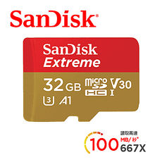 SanDisk Extreme Micro SD 32G 100Mb/s A1記憶卡