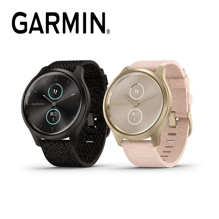 GARMIN vivomove Style 指針智慧腕錶 - 編織尼龍款錶帶