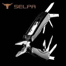 【韓國SELPA】 11合一多功能萬用工具組/鉗子/一字起子/開瓶器/錐子/指甲刀/瑞士刀 (黑)