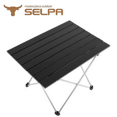 【韓國SELPA】加大款繽紛鋁合金蛋捲桌/摺疊桌/露營桌/登山(五色任選)藍色