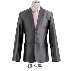 【男人幫】時尚富家公子奢華銀灰條紋西裝外套(C5312)