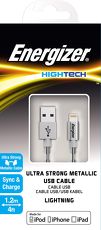【Energizer 勁量】120cm Apple Lightning 金屬充電傳輸線 MFI 認證黑色