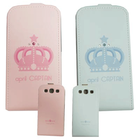 HAPPYMORI SAMSUNG GALAXY S3 寶石皇冠 掀蓋式皮套 米色