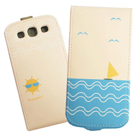 HAPPYMORI SAMSUNG GALAXY S3 海洋帆船 掀蓋式皮套