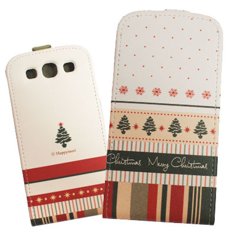 HAPPYMORI SAMSUNG GALAXY S3 聖誕快樂 掀蓋式皮套