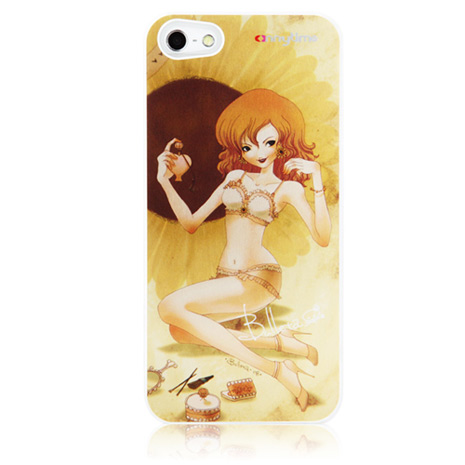APPLE IPHONE 5 寶島漫波彩繪背蓋-Bulleta 女孩 太陽 保護殼