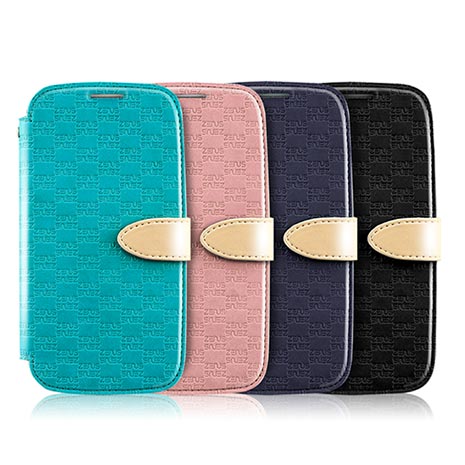 ZENUS SAMSUNG GALAXY S4 經典 愛‧工藝 書本式皮套 天藍