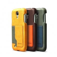 ZENUS SAMSUNG GALAXY S4 摩登復古 皮革硬式保護殼黃色