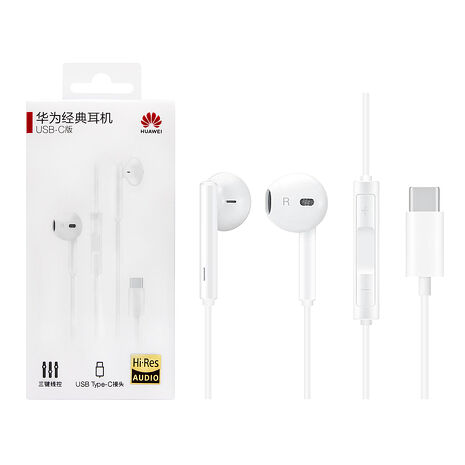 HUAWEI華為 原廠CM33經典款 半入耳式耳機 Type C - 白色 (盒裝)