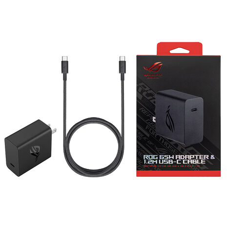 ASUS 原廠 ROG 65W 快充充電組-2024新款 (含65W快充充電器+Type C線1.2M)
